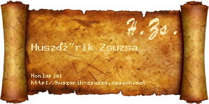 Huszárik Zsuzsa névjegykártya
